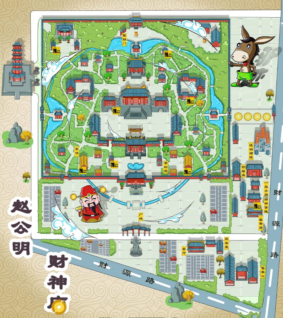 瑞安寺庙类手绘地图